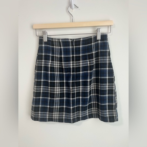 John Galt Plaid Navy Mini Skirt Academia Fall Outfit - Picture 2 of 7